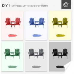Outsunny Fauteuils De Jardin Adirondack Avec Table Basse, Espace Insertion Parasol, étagère Bois Sapin Pré-huilé Peint Gris 10 Outsunny Fauteuils De Jardin Adirondack Avec Table Basse, Espace Insertion Parasol, étagère Bois Sapin Pré-huilé Peint Gris -Outsunny Soldes Magasin 51254825 4