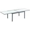 Outsunny Table Extensible De Jardin Grande Taille Dim. Dépliées 270L X 90l X 73H Cm Piètement Châssis Alu. Plateau Verre Trempé Dépoli - Gris -Outsunny Soldes Magasin 51254829 1