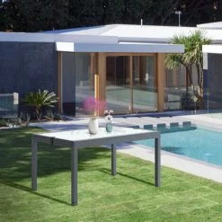 Outsunny Table Extensible De Jardin Grande Taille Dim. Dépliées 270L X 90l X 73H Cm Piètement Châssis Alu. Plateau Verre Trempé Dépoli - Gris 10 Outsunny Table Extensible De Jardin Grande Taille Dim. Dépliées 270L X 90l X 73H Cm Piètement Châssis Alu. Plateau Verre Trempé Dépoli - Gris -Outsunny Soldes Magasin 51254829 4