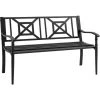 Outsunny Banc De Jardin 2 Places Style Fer Forgé Dim. 128L X 62.5l X 81.5H Cm Piètement Avant Effilé Accoudoirs Courbés Métal Thermolaqué Anticorrosion Noir -Outsunny Soldes Magasin 51254830 1