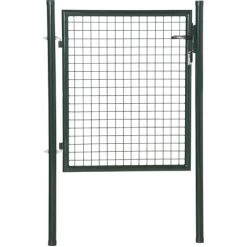 Outsunny Portillon Grillagé Dim. 97L X 150H Cm - Gâche Réversible, Serrure Encastrée, 3 Clés - Acier Vert