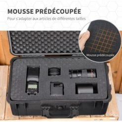 Outsunny Valise Antichoc - Mallette D'extérieur Appareil Photo - Mousse Prédécoupée - étui Rigide étanche Appareil Photo - PP Noir -Outsunny Soldes Magasin 52444459 4