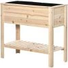 Outsunny Jardinière Sur Pieds Potager Avec étagère à Lattes Dim. 90L X 40l X 81H Cm Inserts D'irrigation, Géotextile Inclus Bois Sapin Pré-huilé -Outsunny Soldes Magasin 52444477 1