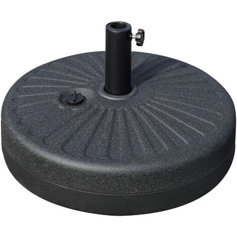Outsunny Pied De Parasol Rond Base De Lestage Parasol Ø 51 X 28H Cm HDPE Motif Rosace Surface Texturée Noir - Noir 3 Outsunny Pied De Parasol Rond Base De Lestage Parasol Ø 51 X 28H Cm HDPE Motif Rosace Surface Texturée Noir - Noir