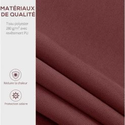 Outsunny Store Banne Manuel Rétractable Aluminium Polyester Imperméabilisé 3,5L X 2,5l M Bordeaux - Rouge -Outsunny Soldes Magasin 52476534 5