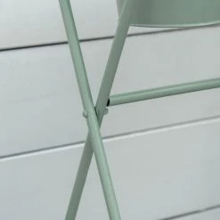 Outsunny Étagère à Fleurs 2 Niveaux Style Rural Chic - Pliable - 3 Pots De Fleurs Inclus, étagère - Métal époxy Anticorrosion Vert D'eau -Outsunny Soldes Magasin 52476561 5