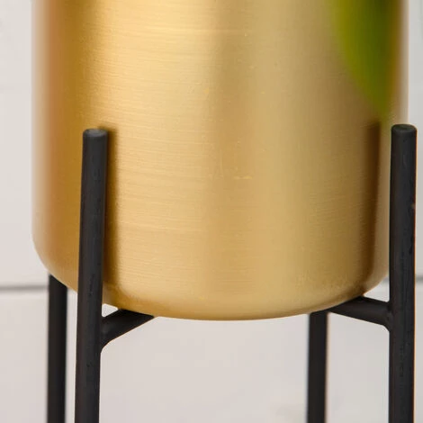 Outsunny Supports De Pots De Fleurs Design - Supports à Plantes - Lot De 3 Avec Pots De Fleurs - Métal époxy Noir Doré 6 Outsunny Supports De Pots De Fleurs Design - Supports à Plantes - Lot De 3 Avec Pots De Fleurs - Métal époxy Noir Doré – Image 4