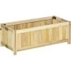 Outsunny Jardinière Sur Pied Pliable Bac à Fleurs Dim. 70L X 30l X 25H Cm Corps Aspect Lattes Bois Sapin Pré-huilé - Beige -Outsunny Soldes Magasin 52476576 1