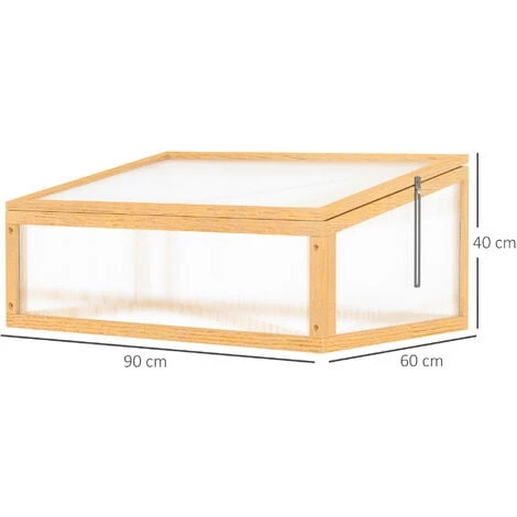 Outsunny Mini Serre De Jardin Serre à Tomates Dim. 90L X 60l X 40H Cm Toit Ouvrable Panneaux De Polycarbonate Bois Sapin Pré-huilé 5 Outsunny Mini Serre De Jardin Serre à Tomates Dim. 90L X 60l X 40H Cm Toit Ouvrable Panneaux De Polycarbonate Bois Sapin Pré-huilé – Image 3