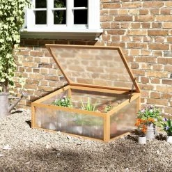 Outsunny Mini Serre De Jardin Serre à Tomates Dim. 90L X 60l X 40H Cm Toit Ouvrable Panneaux De Polycarbonate Bois Sapin Pré-huilé 11 Outsunny Mini Serre De Jardin Serre à Tomates Dim. 90L X 60l X 40H Cm Toit Ouvrable Panneaux De Polycarbonate Bois Sapin Pré-huilé -Outsunny Soldes Magasin 52476579 5