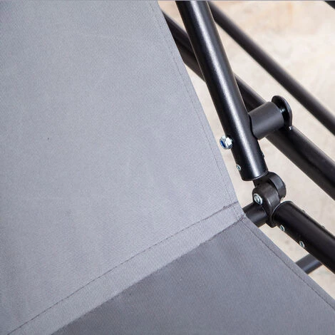 Outsunny Balancelle De Jardin 3 Places Convertible Inclinaison Toit Réglable Matelas Grand Confort Rembourrage 8 Cm Fourni Gris Métal époxy Noir 7 Outsunny Balancelle De Jardin 3 Places Convertible Inclinaison Toit Réglable Matelas Grand Confort Rembourrage 8 Cm Fourni Gris Métal époxy Noir – Image 5
