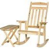 Outsunny Fauteuil De Jardin à Bascule Avec Table Basse Rocking Chair Style Rural Chic Bois Sapin Pré-huilé - Beige -Outsunny Soldes Magasin 52476669 1