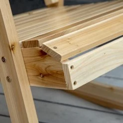 Outsunny Fauteuil De Jardin à Bascule Avec Table Basse Rocking Chair Style Rural Chic Bois Sapin Pré-huilé - Beige -Outsunny Soldes Magasin 52476669 5