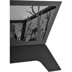 Outsunny Brasero Cheminée Foyer Extérieur Dim. 56L X 56l X 47H Cm Tisonnier Métal Noir -Outsunny Soldes Magasin 53451084 4