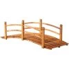 Outsunny Pont De Jardin - Pont De Bassin - Passerelle En Bois Avec Balustrade - Dim. 185L X 72l X 58H Cm - Bois De Sapin Pré-huilé - Orange