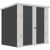 Outsunny Abri De Jardin - Remise Pour Outils - Cabanon Portes Verrouillables - Dim. 147L X 86l X 134H Cm - Tôle D'acier Gris Blanc