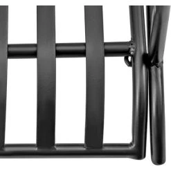 Outsunny Banc Suspendu 2 Places Balancelle De Jardin En Métal Dim. 137L X 58l X 52H Cm Noir - Noir -Outsunny Soldes Magasin 53451142 4