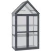 Outsunny Mini Serre De Jardin En Polycarbonate Cadre En Bois 3 Niveaux Dim. 70,5L X 42l X 132H Cm Double Porte Aérations Réglables Gris 1 Outsunny Mini Serre De Jardin En Polycarbonate Cadre En Bois 3 Niveaux Dim. 70,5L X 42l X 132H Cm Double Porte Aérations Réglables Gris -Outsunny Soldes Magasin 53569991 1