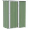 Outsunny Abri De Jardin - Remise Pour Outils - Cabanon Porte Verrouillable - Dim. 142L X 84l X 189H Cm - Tôle D'acier Vert Blanc -Outsunny Soldes Magasin 53591955 1