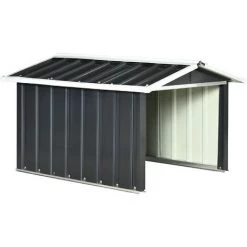 Outsunny Abri De Jardin Pour Tondeuse à Gazon Robot-tondeuse - Garage Tondeuse Robot - Tôle Acier Ondulé Gris Blanc