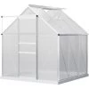 Outsunny Serre De Jardin Aluminium Polycarbonate 3,61 M² Dim. 1,9L X 1,9l X 2H M Lucarne Réglable Fondation Porte Coulissante - Transparent -Outsunny Soldes Magasin 53591958 1