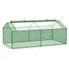 Outsunny Mini Serre De Jardin Serre à Tomates 1,8L X 0,9l X 0,7H M Métal Thermolaqué PE Haute Densité Fenêtre Moustiquaire Intégrées Vert - Vert
