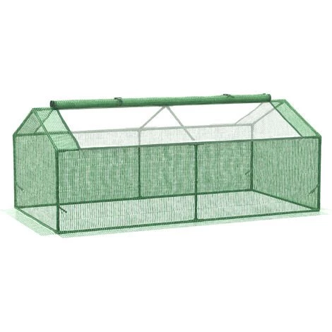 Outsunny Mini Serre De Jardin Serre à Tomates 1,8L X 0,9l X 0,7H M Métal Thermolaqué PE Haute Densité Fenêtre Moustiquaire Intégrées Vert - Vert 3 Outsunny Mini Serre De Jardin Serre à Tomates 1,8L X 0,9l X 0,7H M Métal Thermolaqué PE Haute Densité Fenêtre Moustiquaire Intégrées Vert - Vert