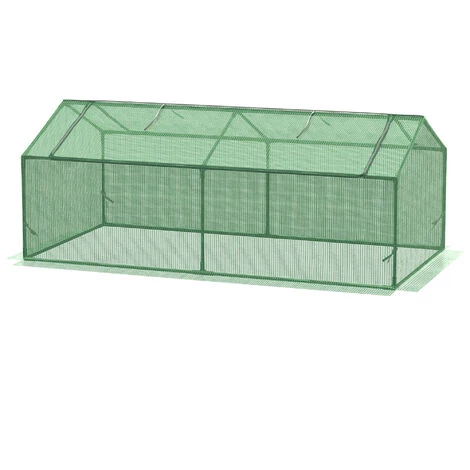 Outsunny Mini Serre De Jardin Serre à Tomates 1,8L X 0,9l X 0,7H M Métal Thermolaqué PE Haute Densité Fenêtre Moustiquaire Intégrées Vert - Vert 7 Outsunny Mini Serre De Jardin Serre à Tomates 1,8L X 0,9l X 0,7H M Métal Thermolaqué PE Haute Densité Fenêtre Moustiquaire Intégrées Vert - Vert – Image 5