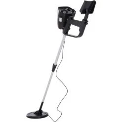 Outsunny Détecteur De Métaux - Sensibilité, Volume Ajustable - Bobine étanche, Manche Telescopique - Alu. ABS Noir