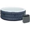 Outsunny Spa Gonflable Rond 6 Personnes Ø 1,95 X 0,68H M - 108 Buses D'air Hydro-massantes - Fonctions Chauffage Filtration - Liner PVC ABS Bleu Blanc -Outsunny Soldes Magasin 53591967 1