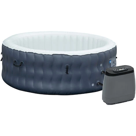 Outsunny Spa Gonflable Rond 6 Personnes Ø 1,95 X 0,68H M - 108 Buses D'air Hydro-massantes - Fonctions Chauffage Filtration - Liner PVC ABS Bleu Blanc 3 Outsunny Spa Gonflable Rond 6 Personnes Ø 1,95 X 0,68H M - 108 Buses D'air Hydro-massantes - Fonctions Chauffage Filtration - Liner PVC ABS Bleu Blanc