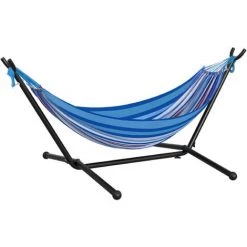 Outsunny Hamac De Jardin Avec Support En Métal époxy Hamac Sur Pied 1 Place Charge Max. 120 Kg Sac Transport Multicolore