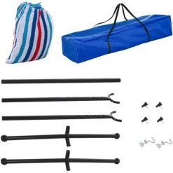 Outsunny Hamac De Jardin Avec Support En Métal époxy Hamac Sur Pied 1 Place Charge Max. 120 Kg Sac Transport Multicolore -Outsunny Soldes Magasin 53591969 4