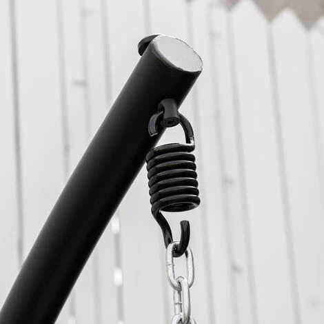 Outsunny Fauteuil Suspendu De Jardin - Fauteuil Oeuf Suspendu - Balancelle Pliante - Coussin, Support Inclus - Dim. 101L X 101l X 188H Cm - Métal époxy PE Polyester Crème 6 Outsunny Fauteuil Suspendu De Jardin - Fauteuil Oeuf Suspendu - Balancelle Pliante - Coussin, Support Inclus - Dim. 101L X 101l X 188H Cm - Métal époxy PE Polyester Crème â Image 4