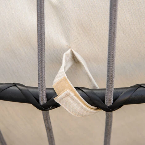 Outsunny Fauteuil Suspendu De Jardin - Fauteuil Oeuf Suspendu - Balancelle Pliante - Coussin, Support Inclus - Dim. 101L X 101l X 188H Cm - Métal époxy PE Polyester Crème 7 Outsunny Fauteuil Suspendu De Jardin - Fauteuil Oeuf Suspendu - Balancelle Pliante - Coussin, Support Inclus - Dim. 101L X 101l X 188H Cm - Métal époxy PE Polyester Crème â Image 5