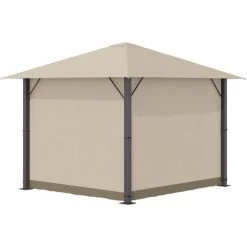 Outsunny Tonnelle Barnum De Jardin 2,97L X 2,97l M Avec 4 Parois Latérales Amovibles - Toit Avec évent - Porte Zippée - Armature Aluminium Et Acier - Beige 10 Outsunny Tonnelle Barnum De Jardin 2,97L X 2,97l M Avec 4 Parois Latérales Amovibles - Toit Avec évent - Porte Zippée - Armature Aluminium Et Acier - Beige -Outsunny Soldes Magasin 53591979 4