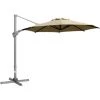 Outsunny Parasol Déporté Octogonal Inclinable Pivotant 360° Manivelle Dim. 3L X 3l X 2,5H M Alu. Acier époxy Polyester Kaki -Outsunny Soldes Magasin 53591980 1