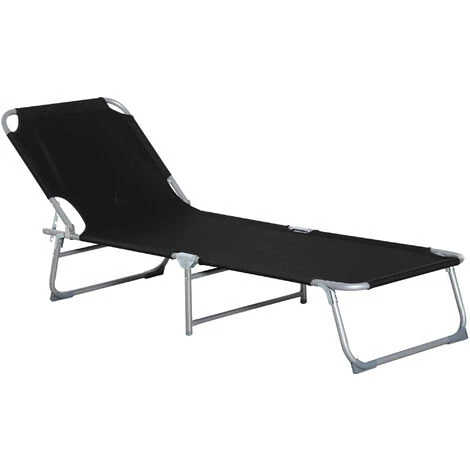 Outsunny Bain De Soleil Transat Pliable Dossier Réglable Multipositions Métal Et Polyester Noir 3 Outsunny Bain De Soleil Transat Pliable Dossier Réglable Multipositions Métal Et Polyester Noir