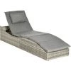 Outsunny Bain De Soleil Transat Pliable Grand Confort Matelas Inclus Inclinaison Réglable Multi-positions Résine Tressée PE Polyester Gris Chiné - Gris 2 Outsunny Bain De Soleil Transat Pliable Grand Confort Matelas Inclus Inclinaison Réglable Multi-positions Résine Tressée PE Polyester Gris Chiné - Gris -Outsunny Soldes Magasin 53817013 1