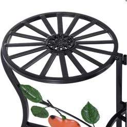 Outsunny Support Porte-plantes En Métal à 3 Niveaux élégant Pliable Intérieur/extérieur Dim. 64L X 45l X 56H Cm Noir -Outsunny Soldes Magasin 53829926 5