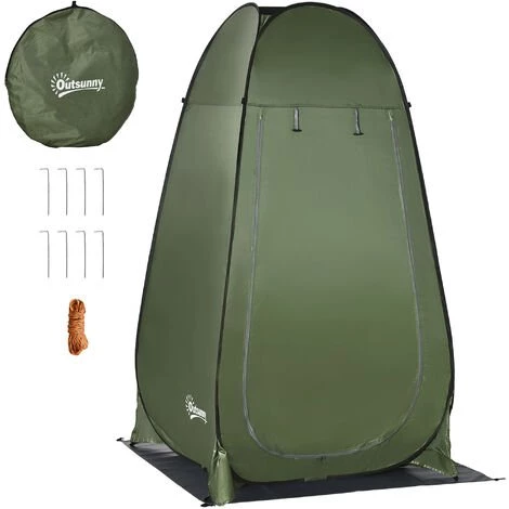 Outsunny Tente De Douche Pliable Pop-up Automatique Instantanée Cabinet De Changement Camping Polyester Vert 3 Outsunny Tente De Douche Pliable Pop-up Automatique Instantanée Cabinet De Changement Camping Polyester Vert