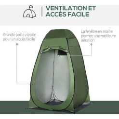 Outsunny Tente De Douche Pliable Pop-up Automatique Instantanée Cabinet De Changement Camping Polyester Vert 11 Outsunny Tente De Douche Pliable Pop-up Automatique Instantanée Cabinet De Changement Camping Polyester Vert -Outsunny Soldes Magasin 53829935 5