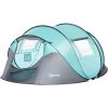 Outsunny Tente Pop Up Montage Instantané - Tente De Camping 3-4 Pers. - 2 Portes, 2 Fenêtres Moustiquaires - Dim. 2,86L X 2,09l X 1,22H M - Fibre Verre Polyester Bleu Gris - Bleu