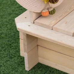 Outsunny Bac à Sable Carré En Bois Pour Enfant Dim. 106L X 106l Cm Avec Bancs Et Couvercle - Auvent Réglable -Outsunny Soldes Magasin 54127672 5
