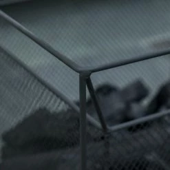 Outsunny Brasero Cheminée Foyer Extérieur Carré Avec Tisonnier Dim. 45L X 45l X 43H Cm Métal Noir -Outsunny Soldes Magasin 54127817 4