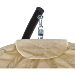 Outsunny Fauteuil Suspendu De Jardin - Fauteuil Oeuf Suspendu Pliable - Coussin Et Support Inclus - Métal époxy Noir Textilène Beige - Beige -Outsunny Soldes Magasin 54127883 5