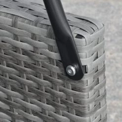 Outsunny Balancelle De Jardin 3 Places Auvent Inclinaison Réglable Coussins Assise Et Dossier Résine Tressée Grise Acier époxy Polyester Noir - Gris -Outsunny Soldes Magasin 54127898 5