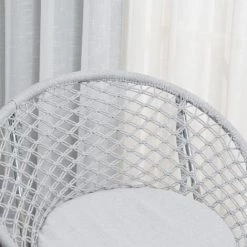 Outsunny Loveuse Fauteuil Rond De Jardin Fauteuil Lune Papasan Pliable Grand Confort Macramé Coton Polyester Gris - Gris -Outsunny Soldes Magasin 54127918 5