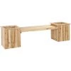 Outsunny Banc De Jardin Jardinière Double 2 En 1 - Inserts D'irrigation Intégrés - Bois Sapin Naturel -Outsunny Soldes Magasin 54308942 1