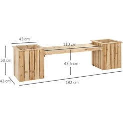 Outsunny Banc De Jardin Jardinière Double 2 En 1 - Inserts D'irrigation Intégrés - Bois Sapin Naturel 9 Outsunny Banc De Jardin Jardinière Double 2 En 1 - Inserts D'irrigation Intégrés - Bois Sapin Naturel -Outsunny Soldes Magasin 54308942 3